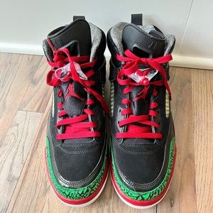 Jordan Spiz’ike Black Varsity Red Green Shoes